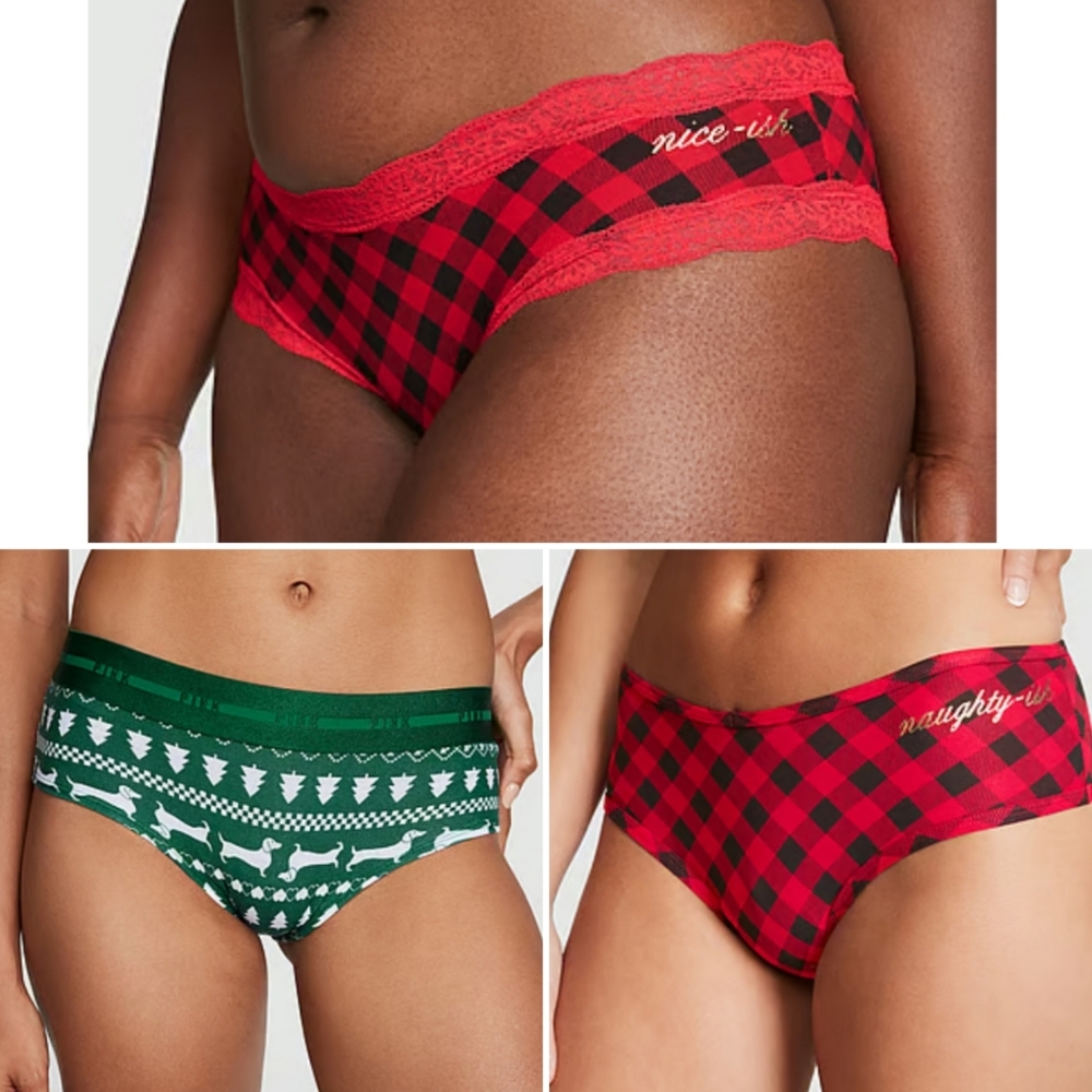 NWT Set of 4 VS holiday panty bundle